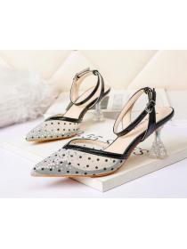 Outlet Korean fashion pointed toe shallow mouth high heels sandals women'sstiletto  shoes