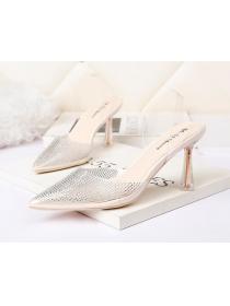 Outlet Sexy pointed toe high heels transparent rhinestone shoes