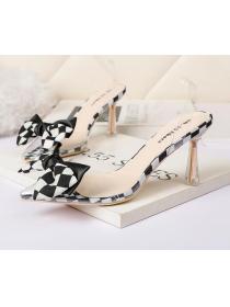 Korean fashion pointed toe transparent high-heeled sandals
