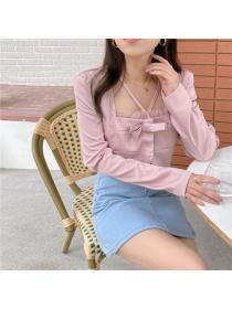 Outlet Thin bow business suit short tops
