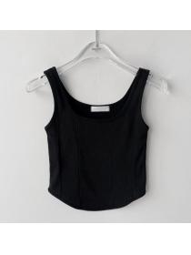 On Sale Pure Color Simple Sweet Top 