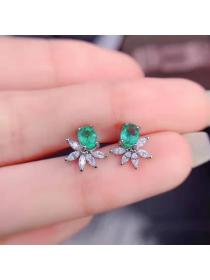 Outlet Colors blue-green stud earrings simulation earrings