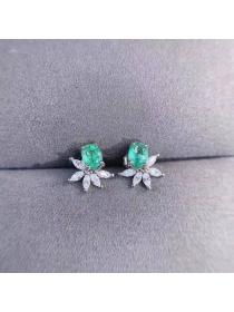 Outlet Colors blue-green stud earrings simulation earrings