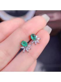 Outlet Colors blue-green stud earrings simulation earrings