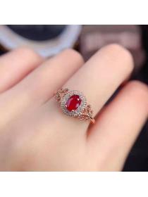 Outlet Rose gold light pomegranate stone simulation simple ring