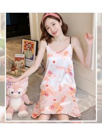 Fashion Homewear night dress lovely pajamas with chest pad 