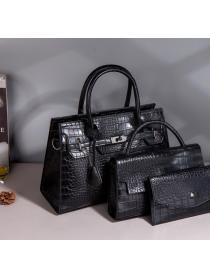 Outlet diagonal package crocodile Pattern handbag 3pcs set