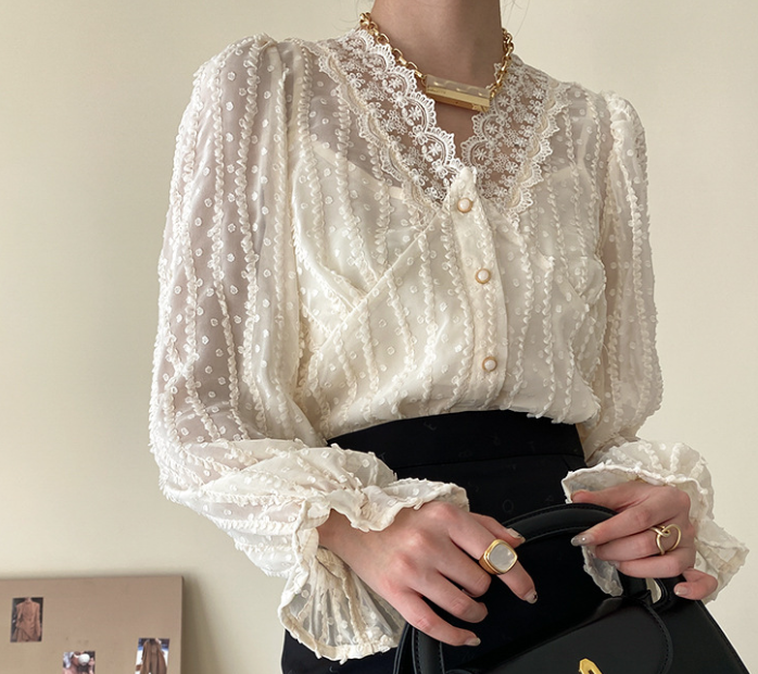 On  Sale Lace Hollow Out Fashion Blouse