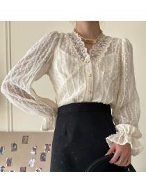 On  Sale Lace Hollow Out Fashion Blouse 