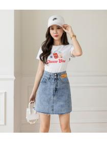 Fashion style High waist skirt Denim skirt for women