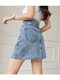 Fashion style High waist skirt Denim skirt for women