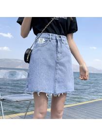 Outlet Summer fashion short skirt high waist denim skirt for women