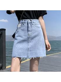 Outlet Summer fashion short skirt high waist denim skirt for women