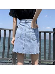 Outlet Summer fashion short skirt high waist denim skirt for women