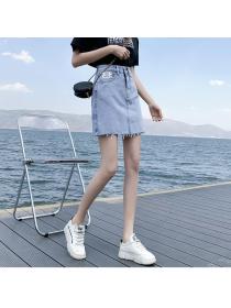 Outlet Summer fashion short skirt high waist denim skirt for women