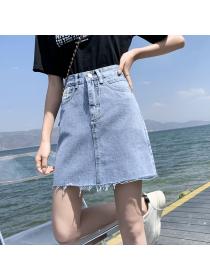 Outlet Summer fashion short skirt high waist denim skirt for women