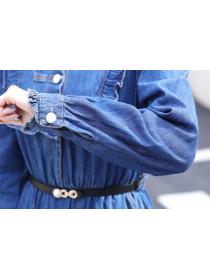 Outlet Fashion Long sleeve Denim exceed knee dress