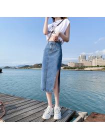 Outlet Long matching denim loose Hip-full skirt for women