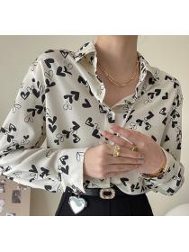 Floral Printing Doll Collars Fashion Blouse 