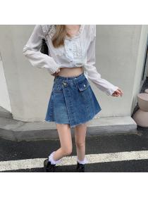 Summer fashion shorts slim wide leg Denim skirt for women