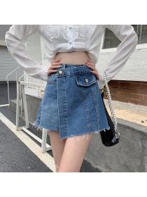 Summer fashion shorts slim wide leg Denim skirt for women