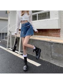 Summer fashion shorts slim wide leg Denim skirt for women