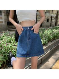 Korean fashion short skirt Denim skirt for women