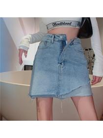 Summer high-waist short skirt Denim skirt for womem
