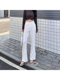 Outlet slim long pants split pants for women