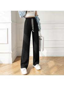 Outlet Fashion Drawstring casual pants drape wide leg pants
