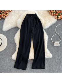 Outlet slim wide leg pants straight pants long pants for women