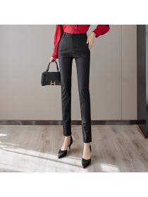 Outlet Black suit pants high waist long pants for women