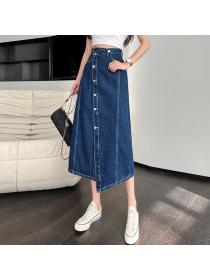 Outlet Irregular denim skirt mid-length Skirt for women