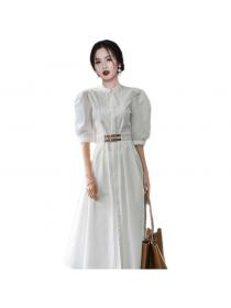 Korean style temperament long skirt fashion belt waist big swing Dress