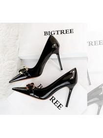 European fashion high-heeled shoes metal belt buckle High heels