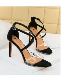 Outlet Vintage style sexy nightclub transparent open toe cross-strap summer high-heeled sandals