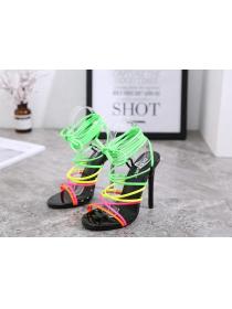 Outlet European fashion colorful style 12 cm high-heeled sandals