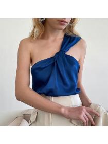 Outlet Sexy Summer off-shoulder ice silk Top 