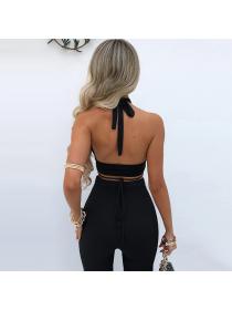 Outlet hot style Sexy halter neck Sleeveless irregular top