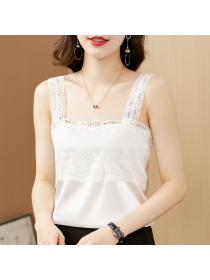 Women's summer Lace camisole  sleeveless bottoming satin top