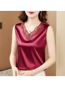 Summer new Sling lace satin bottoming vest women's sleeveless top