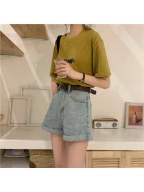 On sale Loose short jeans washed wide-leg denim shorts 