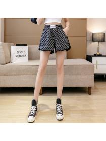 Summer matching elastic waist Casual shorts for women