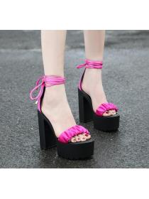 Chunky high-heeled Europeanfashon open toe platform sandals