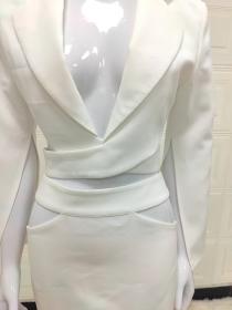 European fashion two-pieces white fashion V-neck long-sleeved suit 