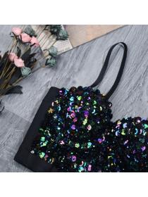 Summer sequins sparkling tube top temperament trendy fashion camisole