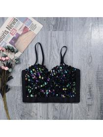 Summer sequins sparkling tube top temperament trendy fashion camisole