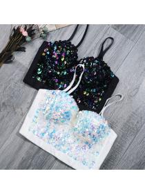 Summer sequins sparkling tube top temperament trendy fashion camisole