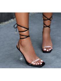 New fashion high-heeled transparent strap catwalk comfortable sandals