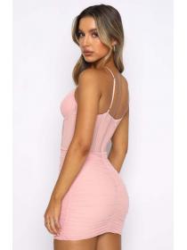 Outlet hot style Women's halter neck fishbone Popular backless hip-full dress